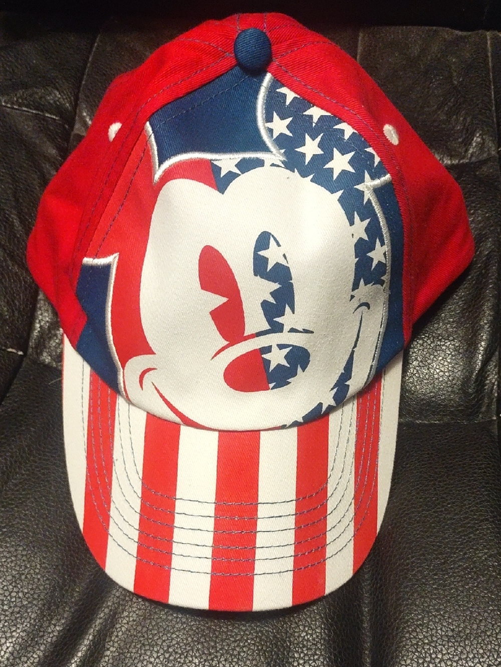 Patriotic Mickey Mouse Baseball Cap - Red, White & Blue